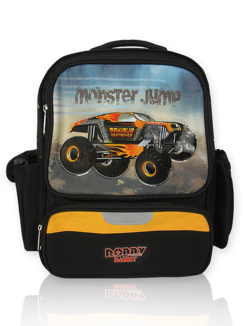 Monster Jump - 14in Backpack (Black)  - Robby Rabbit Boys