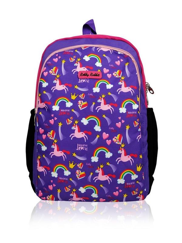 Flowers and Butterflies (Reversible) - 17in Backpack (Purple and Pink)  - Robby Rabbit Girls