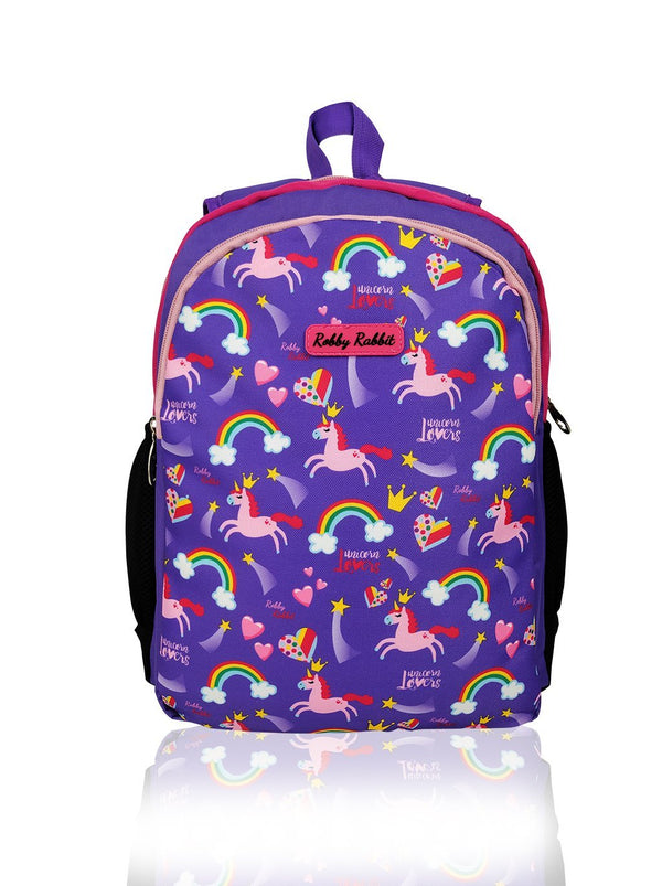 Flowers and Butterflies (Reversible) - 15in Backpack (Purple and Pink)  - Robby Rabbit Girls