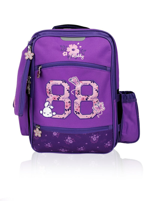 Flower Power - 16in Backpack (Purple)  - Robby Rabbit Girls