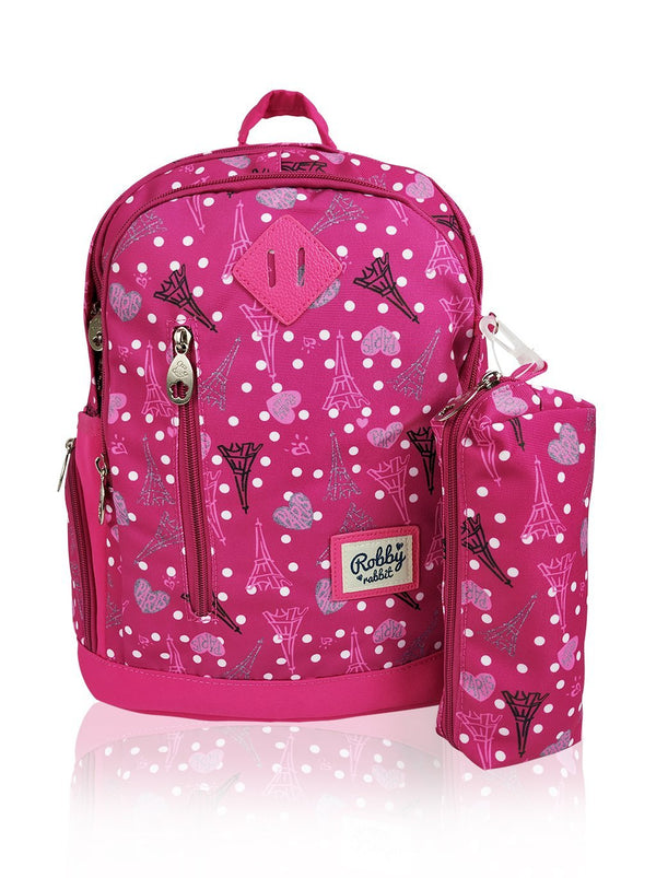 Paris Catwalk - 15in Backpack (Pink)  - Robby Rabbit Girls