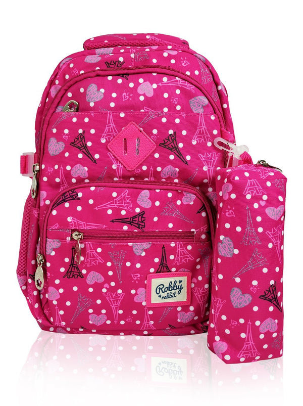 Paris Catwalk - 16.5in Backpack (Pink)  - Robby Rabbit Girls