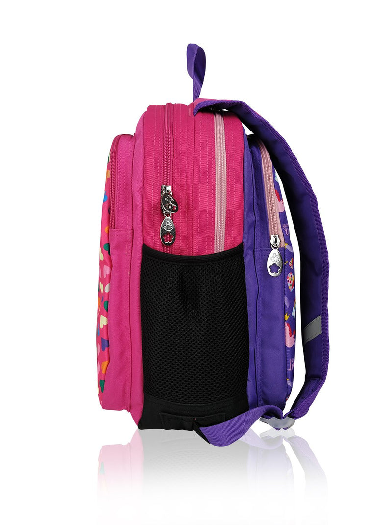 Hearts and Unicorns (Reversible) - 15in Backpack (Purple and Pink)