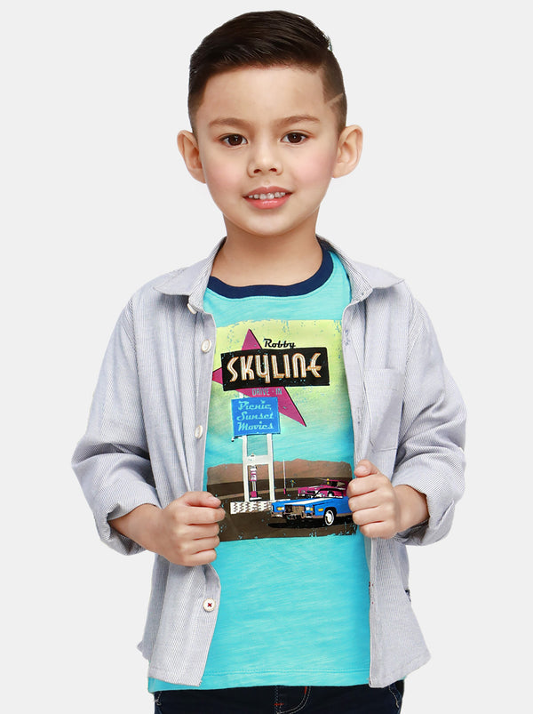 Skyline Drive-In (Teal)  - Robby Rabbit Boys